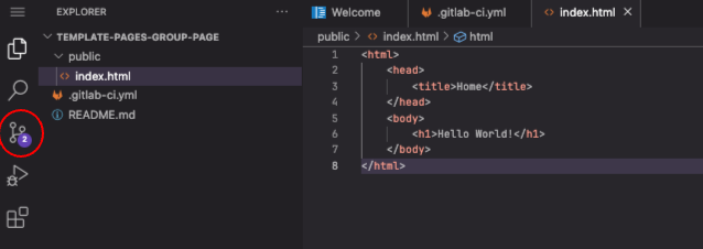 IDE version control button